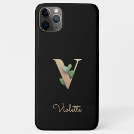 Elegant Botaniska Monogram Guld Brev V
