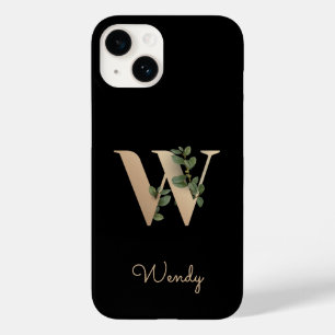 Elegant Botaniska Monogram Guld Brev W