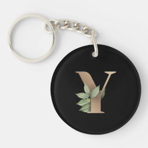 Elegant Botaniska Monogram Guld Brev Y