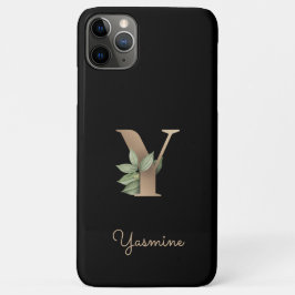 Elegant Botaniska Monogram Guld Brev Y