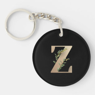 Elegant Botaniska Monogram Guld Brev Z