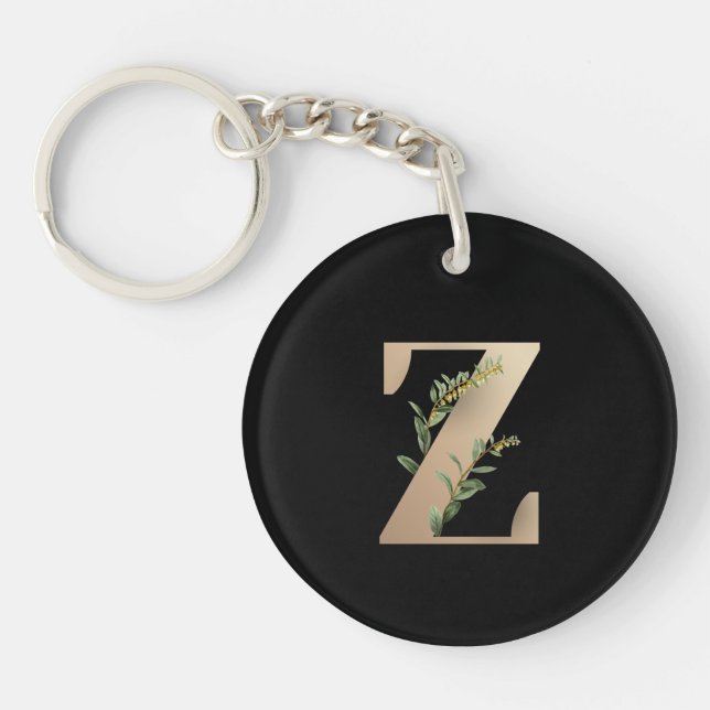 Elegant Botaniska Monogram Guld Brev Z (Framsidan)