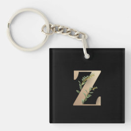 Elegant Botaniska Monogram Guld Brev Z