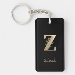 Elegant Botaniska Monogram Guld Brev Z