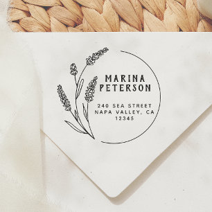 Elegant Botaniska Ram Namn-efternamn Returadress Stämpel
