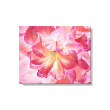Elegant Botaniska Ro Blommar Wrapped Canvas Ar