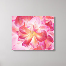 Elegant Botaniska Ro Blommar Wrapped Canvas Ar