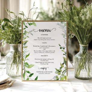Elegant Botaniska vattenfärgen Greenery Bröllop Me Poster