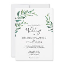 Elegant botaniska vattenfärgen löv Bröllop