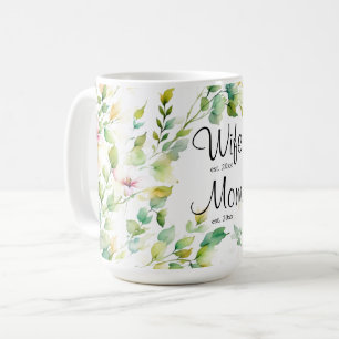 Elegant botaniska vattenfärgsblommor Best Mamma Kaffemugg