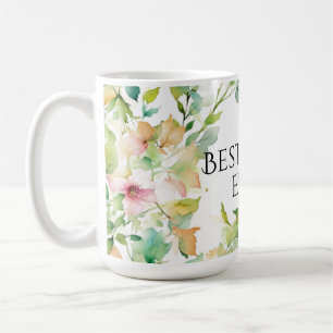 Elegant botaniska vattenfärgsblommor Best mamma Kaffemugg