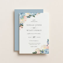 Elegant Botaniskt Blommigt Light Blue Bröllop