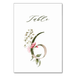 Elegant botaniskt Blommigt nummer 6, Bordsnummer