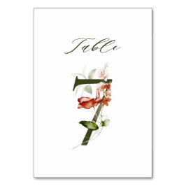 Elegant botaniskt Blommigt nummer 7, Bordsnummer