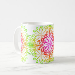 Elegant botaniskt boho-färgat mandala kaffemugg