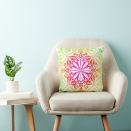 Elegant botaniskt boho-färgat mandala kudde
