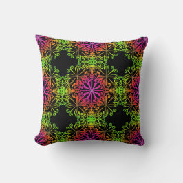 Elegant botaniskt boho-färgat mandala kudde