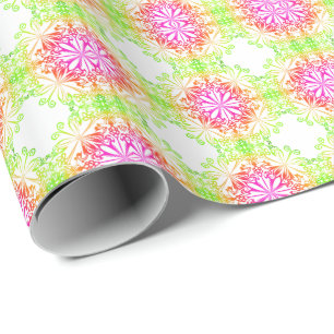 Elegant botaniskt boho-färgat mandala presentpapper