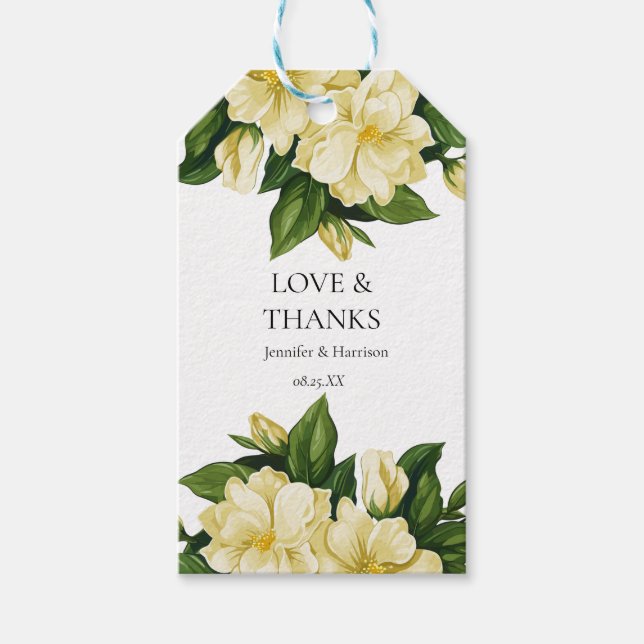 Elegant Botaniskt bröllop inbjudan Presentetikett (Framsidan)