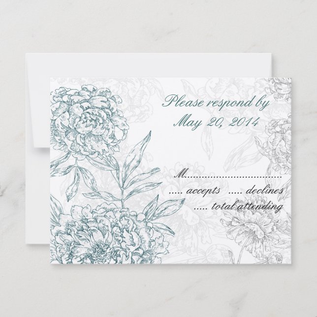 Elegant Botaniskt Bröllop OSA Cards Jade Cream (Framsida)