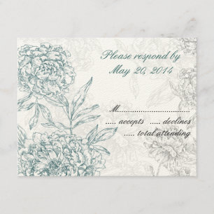 Elegant Botaniskt Bröllop OSA Cards Jade Cream Kort