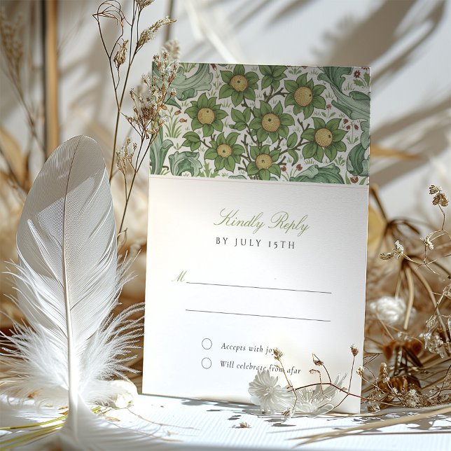 Elegant botaniskt Bröllop OSA-kort Inbjudningar (Skapare uppladdad)