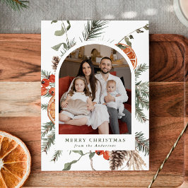 Elegant Botaniskt citrus Arch-foto Julkort