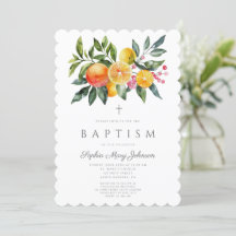 Elegant Botaniskt citrus Kor Girl Baptism