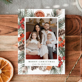 Elegant Botaniskt citrusfoto Julkort