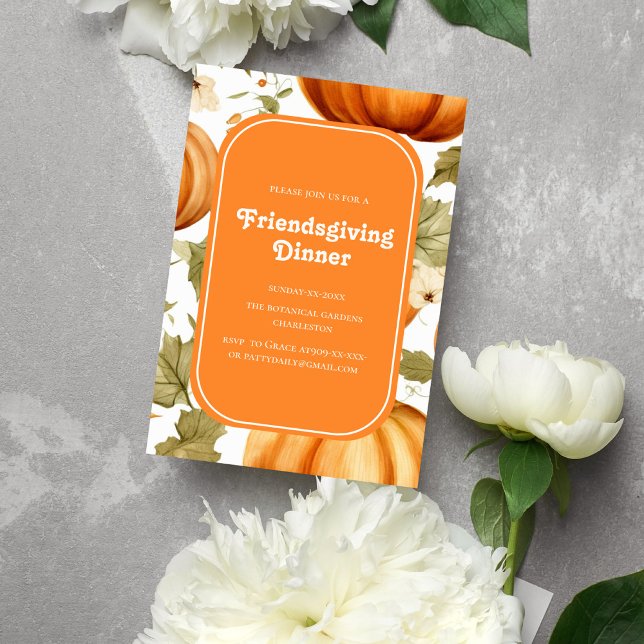 elegant botaniskt fall Friendsgiving Inbjudningar (Skapare uppladdad)
