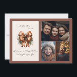 Elegant Botaniskt fält jul tre foto Julkort<br><div class="desc">Det här 3-fotojulkortet har en elegant med varggrön bog på neutraltens bakgrund. Festiv lutning på baksidan gör dessa klassiska. Anpassa detta enkelt med hjälp av anpassningsfunktionen.</div>