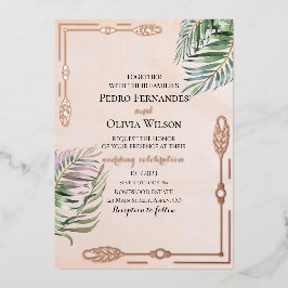 Elegant botaniskt folie ro guld bröllop