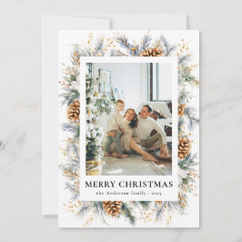 Elegant Botaniskt foto Ram God jul Julkort