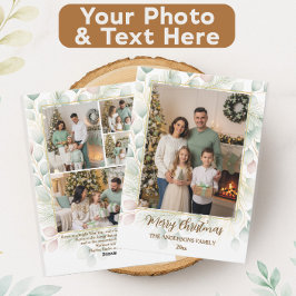 Elegant Botaniskt fotopaket i julfamiljen Julkort