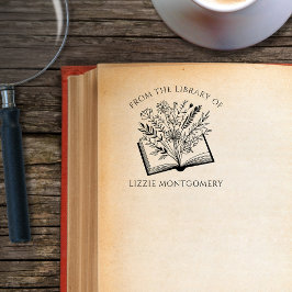 Elegant botaniskt från Bibliotek i Anpassningsbar Stämpel