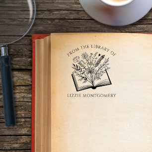 Elegant botaniskt från Bibliotek i Anpassningsbar Stämpel