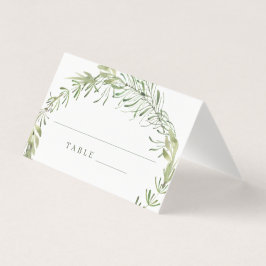 Elegant Botaniskt grönt Bröllop-ortskort Kort