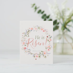 Elegant Botaniskt han är Risen Personlig Påsk Julkort