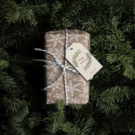 Elegant Botaniskt julfrö Lycklig Helgdag Presentetikett