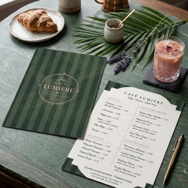 Elegant botaniskt kafé meny (Skapare uppladdad)