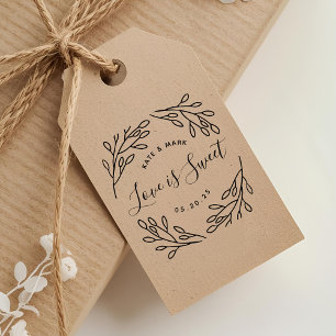 Elegant Botaniskt Kärlek är Sweet Wedding Favor Stämpel