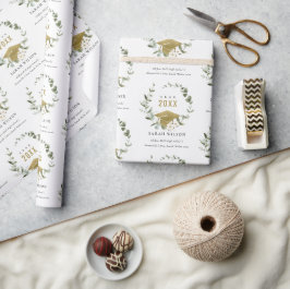 Elegant Botaniskt läderfrö Guld Studenten Presentpapper