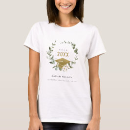 Elegant Botaniskt läderfrö Guld Studenten T Shirt