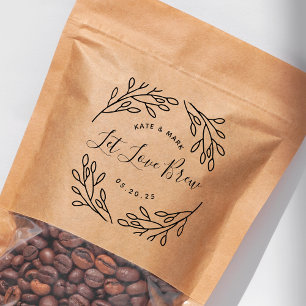 Elegant botaniskt: Låt Kärlek Brew Wedding favor Stämpel