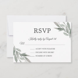 Elegant Botaniskt Löv Foliage Gold Foil Bröllop OSA Kort