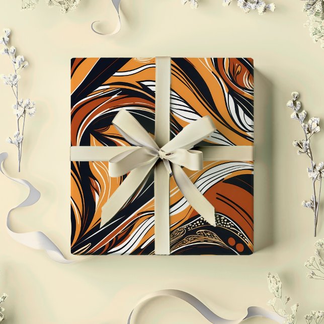 Elegant Botaniskt Löv Pension Gift för Chef Presentpapper (Elegant Botanical Leaves Retirement Gift for Boss Wrapping Paper)