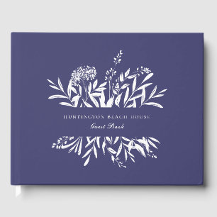 Elegant Botaniskt marinblått vaccin - hem Gästböcker