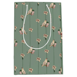 Elegant Botaniskt med Cream Birds and Flowers