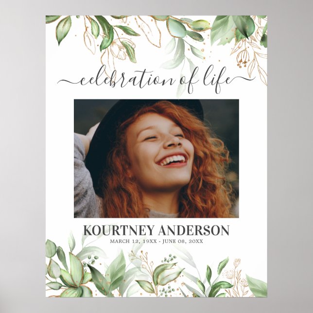 Elegant Botaniskt minnesmärke Poster (Framsidan)