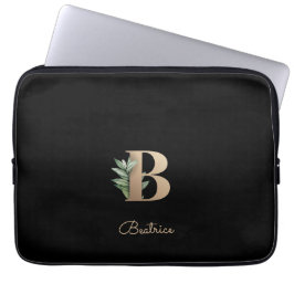 Elegant Botaniskt monogram Brev B Laptop sleeve